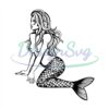 black-white-vintage-little-mermaid-ariel-disney-svg