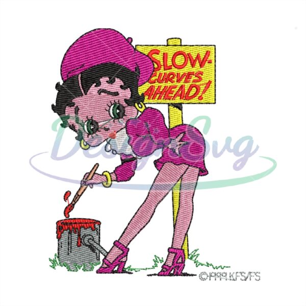 betty-boop-painting-slow-curves-ahead-embroidery-file-png