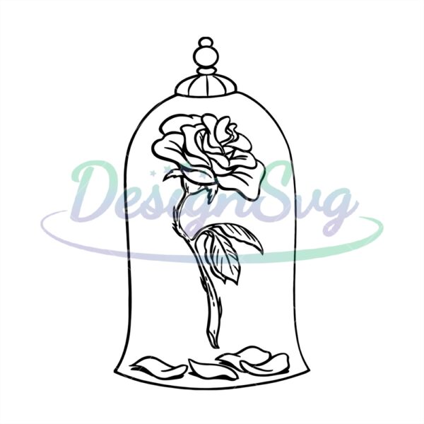 beauty-and-the-beast-enchanted-rose-silhouette-svg