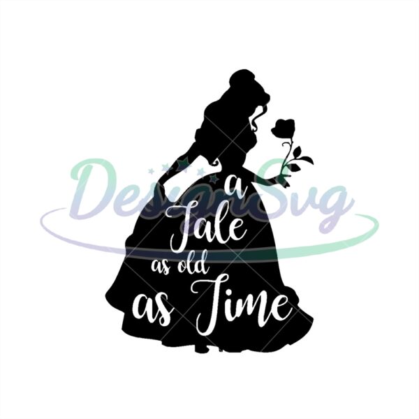 princess-belle-a-tale-as-old-as-time-silhouette-svg