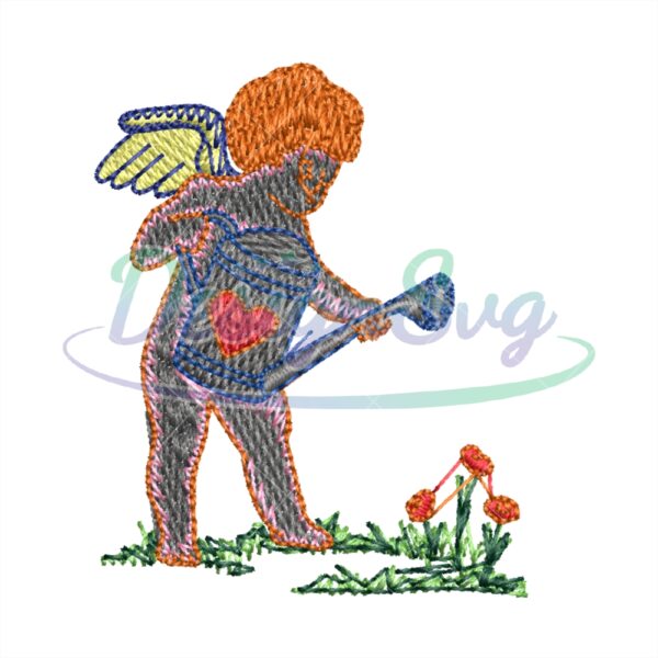 cupid-watering-flower-embroidery