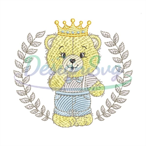 King Teddy Bear Machine Embroidery File