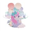 Baby Girl Unicorn Balloon Embroidery Design