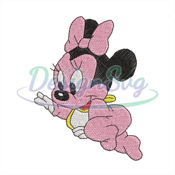 crawling-baby-minnie-embroidery
