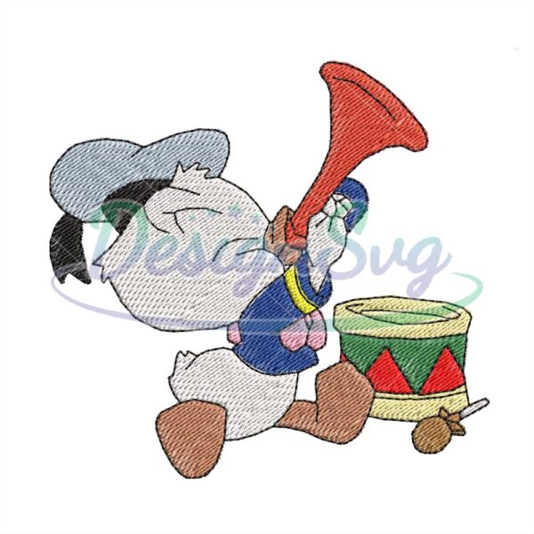 baby-donald-duck-playing-music-embroidery