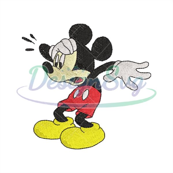 Mickey Mouse UhOh Design Embroidery