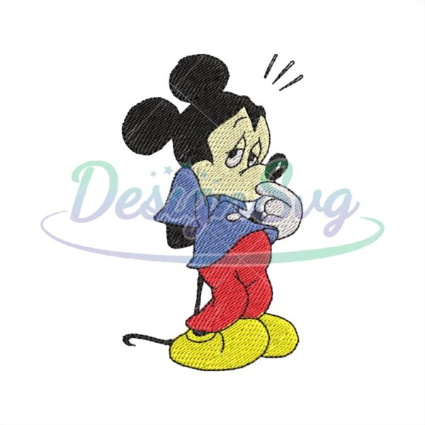 Mickey Sad Mouse Design Embroidery