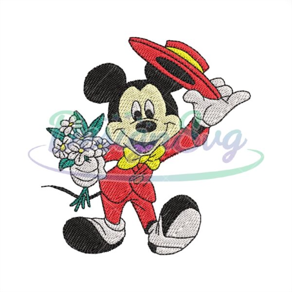 Mr Groom Mickey Mouse Embroidery Design