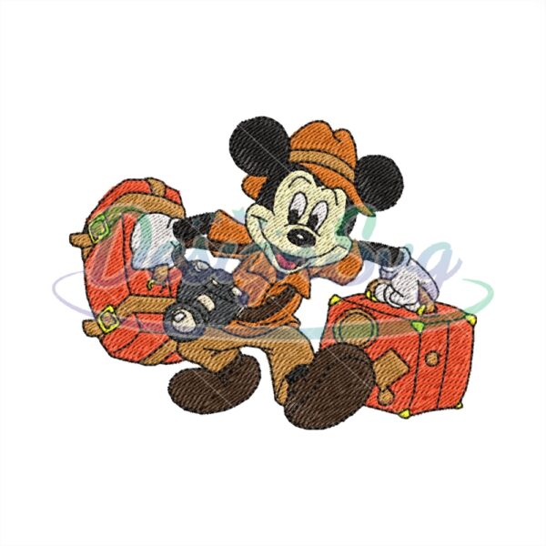 Mickey Mouse Suitcase Design Embroidery