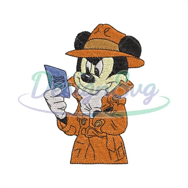 Detective Mickey Mouse Embroidery Design