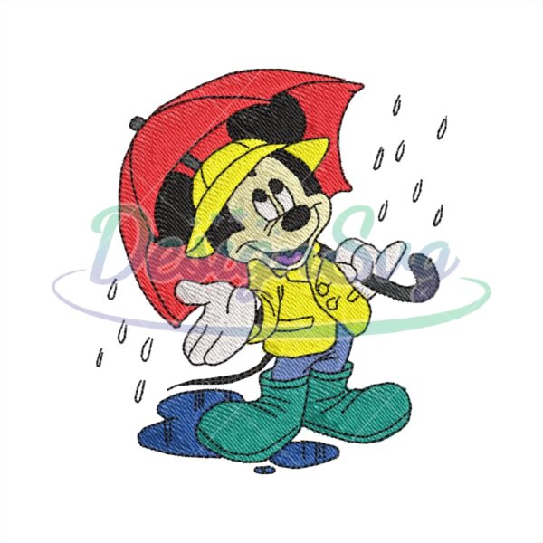 Mickey Mouse Cover Rain Weather Embroidery