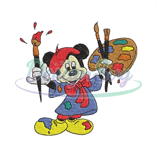 Paint Palette Mickey Mouse Embroidery File