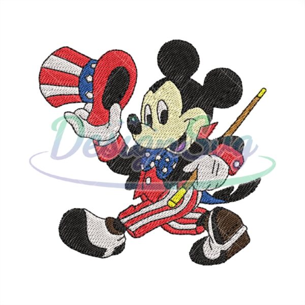 Patriotic Mickey Mouse Embroidery Design File