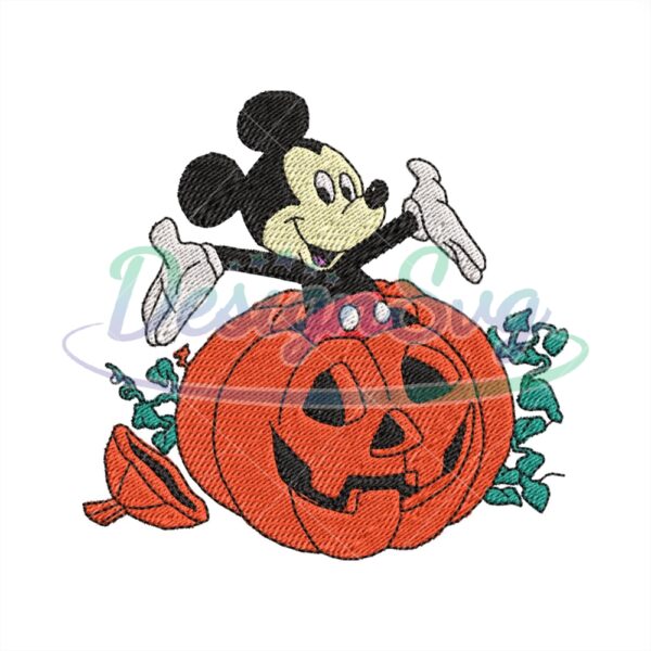 Pumpkin Mouse Mickey Embroidery Design