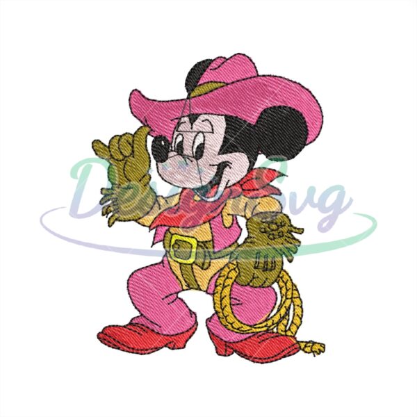 Western Cowboy Costume Mickey Embroidery