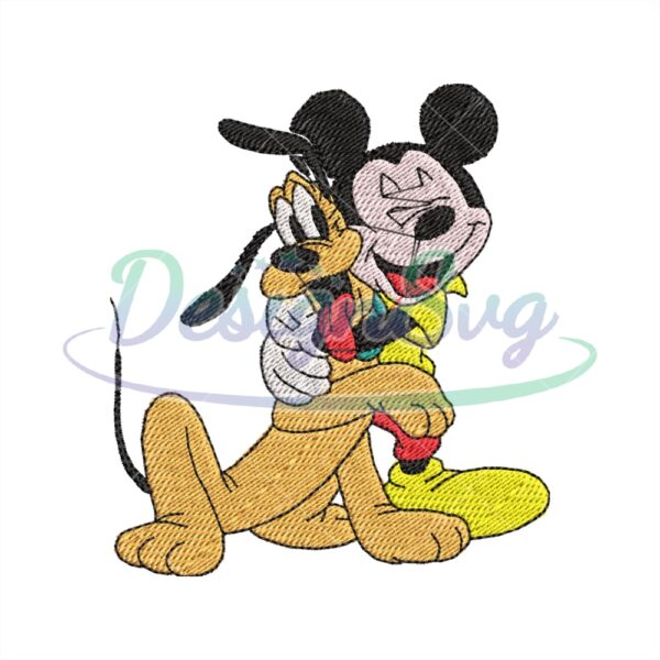 Mickey Friend Pluto Embroidery Design