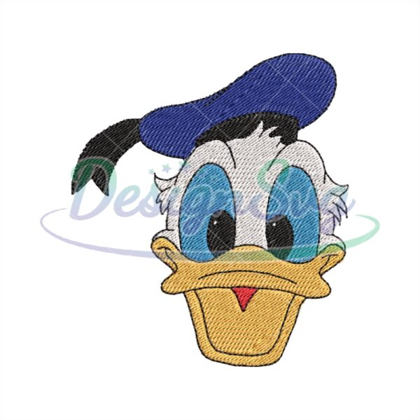 Donald Duck Face Embroidery Design