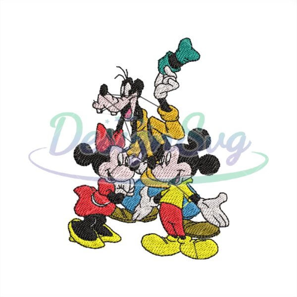 Mickey Minnie And Goofy Embroidery Design