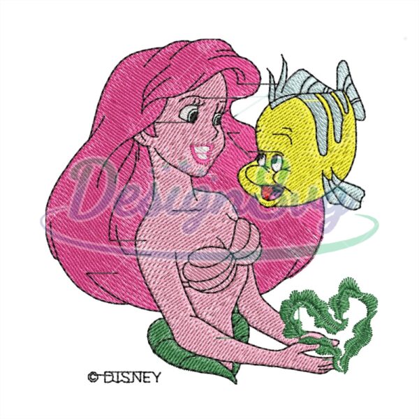 princess-ariel-and-flounder-embroidery