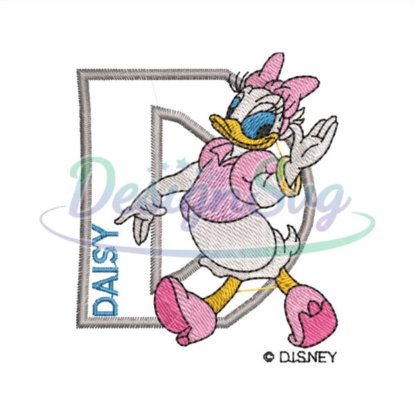 Alphabet Badge Daisy Duck Disney Embroidery