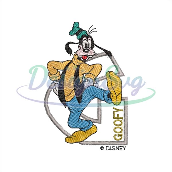Alphabet Badge Goofy Disney Embroidery