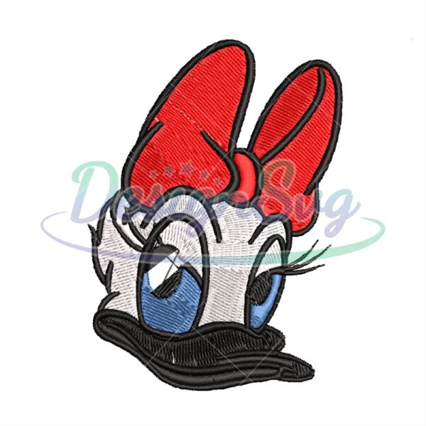 red-bow-daisy-duck-head-embroidery