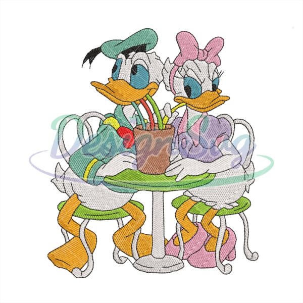 donald-and-daisy-couple-duck-embroidery