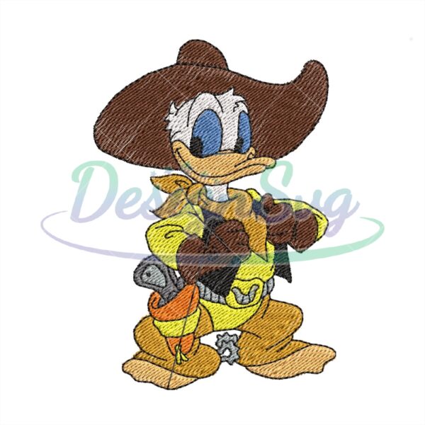 western-cowboy-donald-duck-embroidery