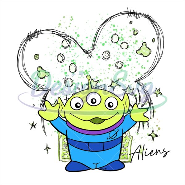mickey-head-and-little-green-aliens-png