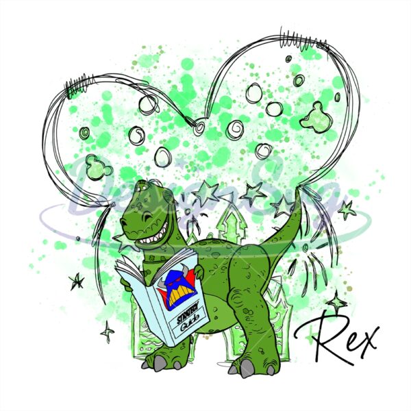 mickey-head-and-green-saurus-rex-png