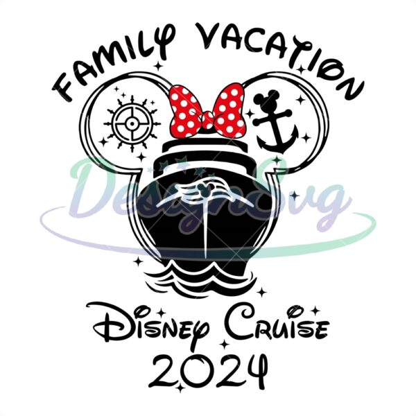 family-vacation-disney-minnie-cruise-2024-svg