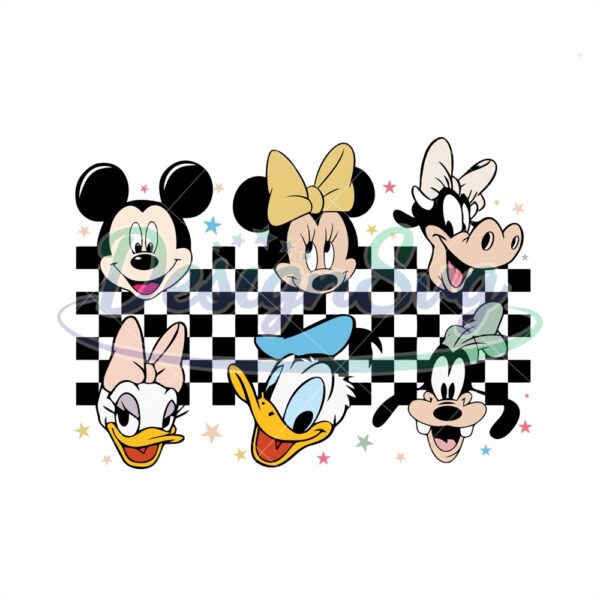checkered-disney-mickey-mouse-friends-png