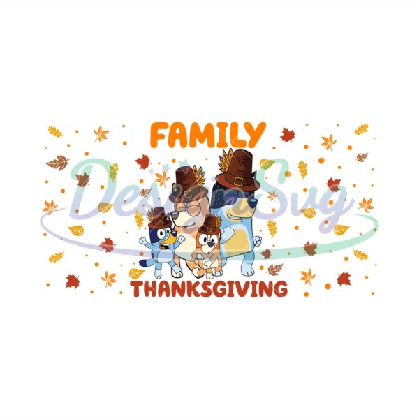 Bluey Family Thanksgiving Day PNG