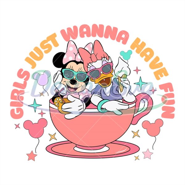 girls-just-wanna-have-fun-minnie-coffee-cup-svg