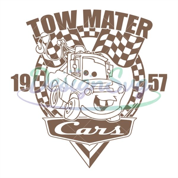 disney-checkered-cars-racing-tow-mater-est-1957-svg