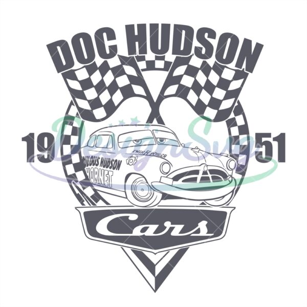 disney-checkered-cars-racing-doc-hudson-est-1951-svg
