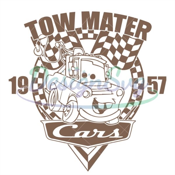 disney-checkered-cars-racing-tow-mater-est-1957-svg