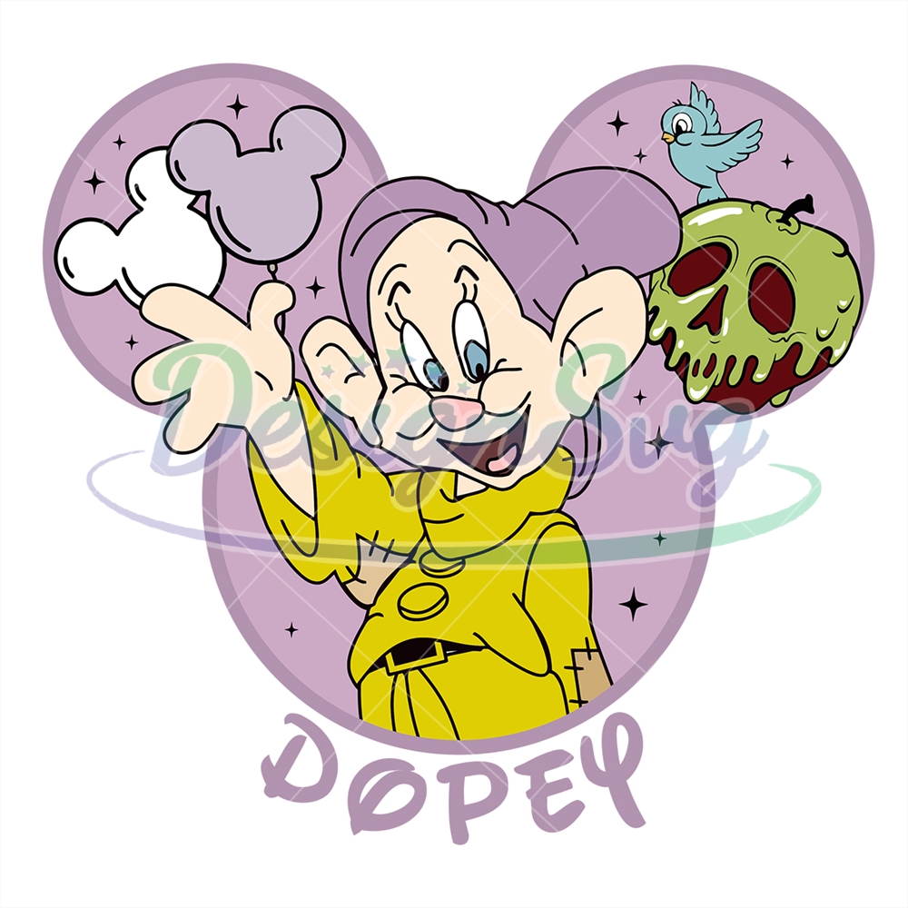 Dopey The 7 Dwarfs Mickey Mouse Head SVG - DesignSVG