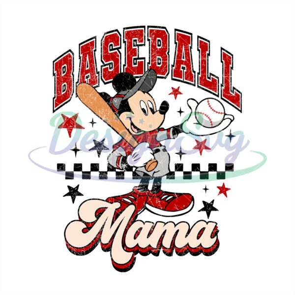 Disney Mickey Mouse Baseball Mama PNG
