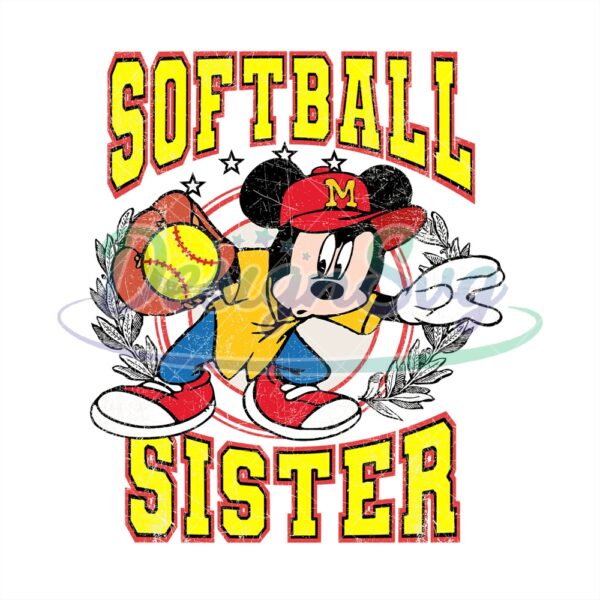 Disney Mickey Mouse Softball Player Sister PNG