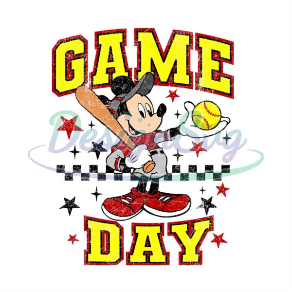 Game Day Mickey Mouse Baseball PNG