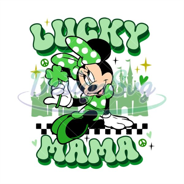 Lucky Mama Minnie Mouse Patricks Day PNG