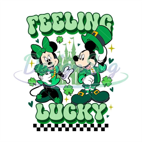 Mickey Minnie Feeling Lucky St Patricks Day PNG