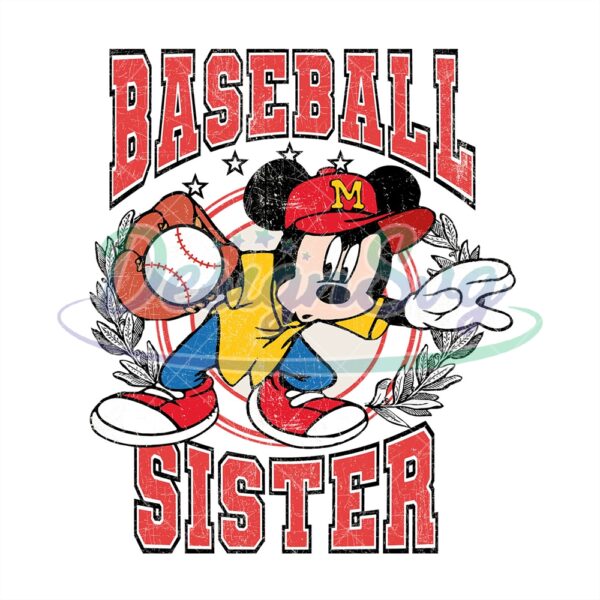 Disney Mickey Mouse Softball Player Sister PNG