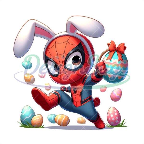 Cute Spiderman Bunny Easter Egg Png