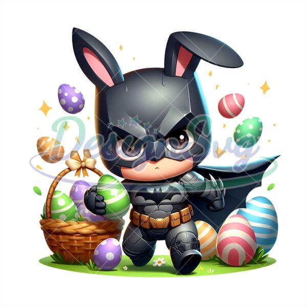 Cute Batman Bunny Easter Egg Png