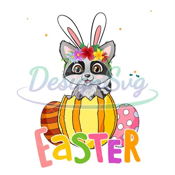 easter-bunny-raccoon-digital-file