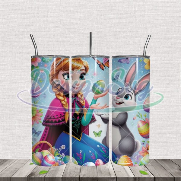 frozen-anna-happy-easter-bunny-tumbler-wrap-png