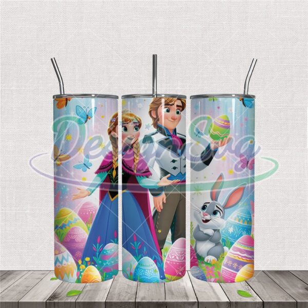 anna-and-kristoff-happy-easter-bunny-tumbler-wrap-png