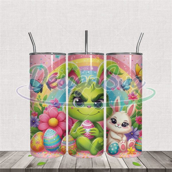 baby-grinch-easter-rainbow-bunny-tumbler-wrap-png